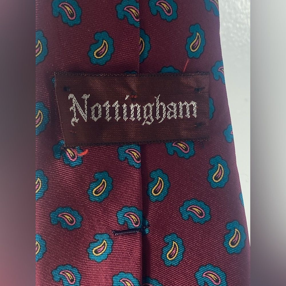 Nottingham Silk Burgundy, Wine Paisley Tie - Picture 1 of 4